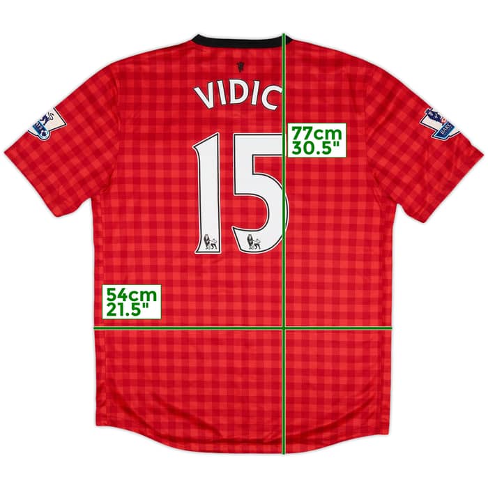 2012-13 Manchester United Home Shirt Vidic #15 - 7/10 - (L)