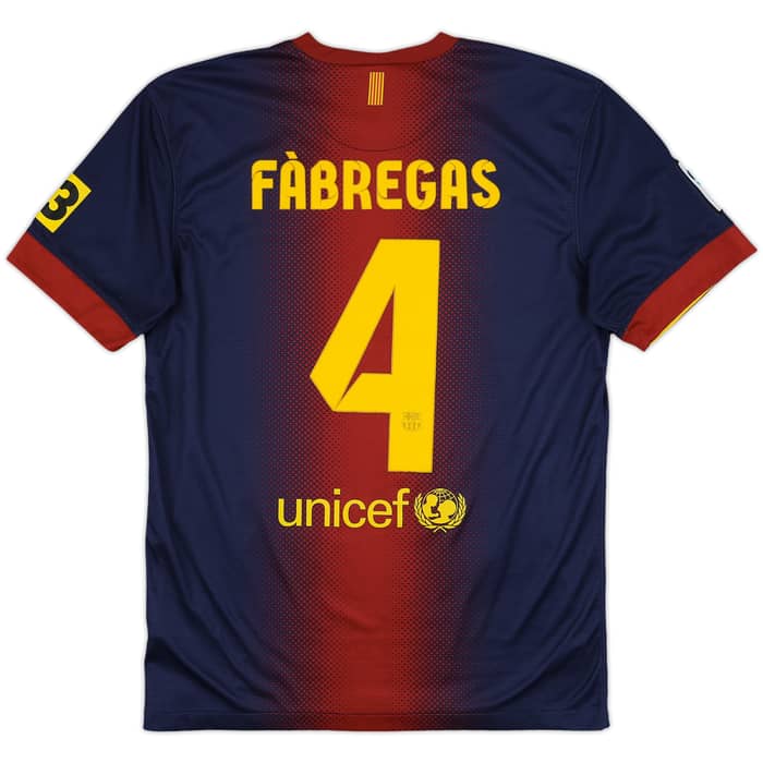 2012-13 Barcelona Home Shirt Fabregas #4 - 7/10 - (M)
