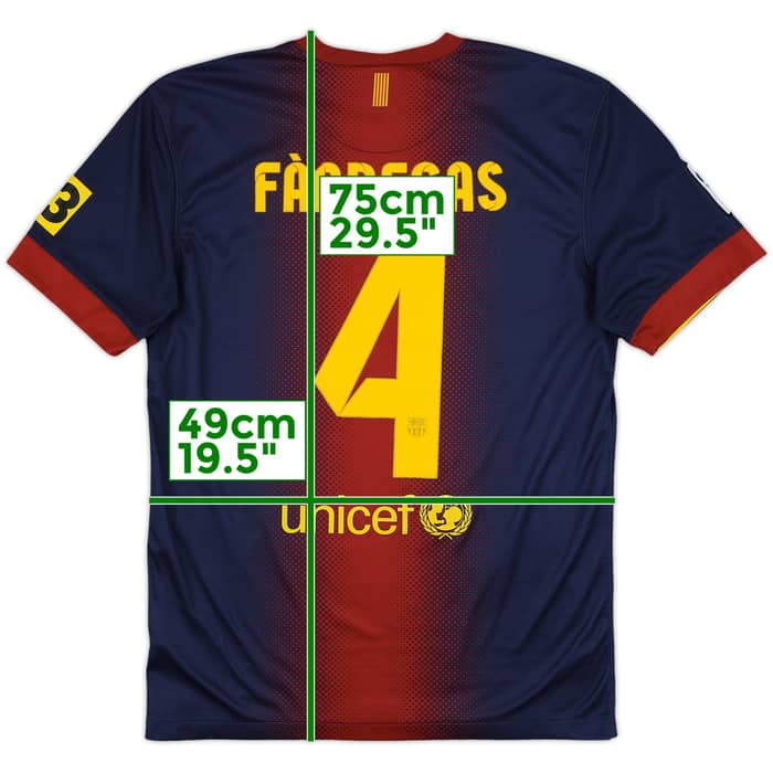 2012-13 Barcelona Home Shirt Fabregas #4 - 7/10 - (M)