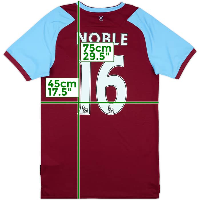 2020-21 West Ham Home Shirt Noble #16 - 9/10 - (S)