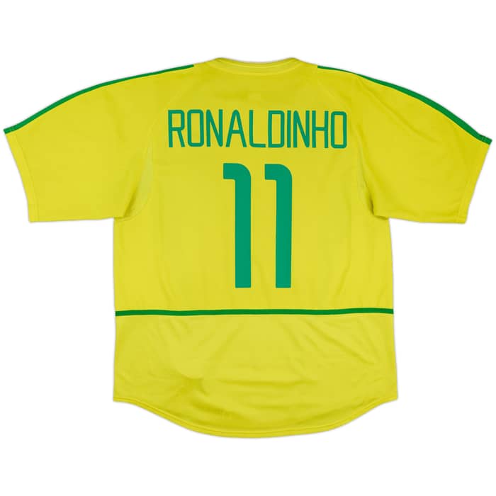 2002-04 Brazil Home Shirt Ronaldinho #11 - 5/10 - (L)