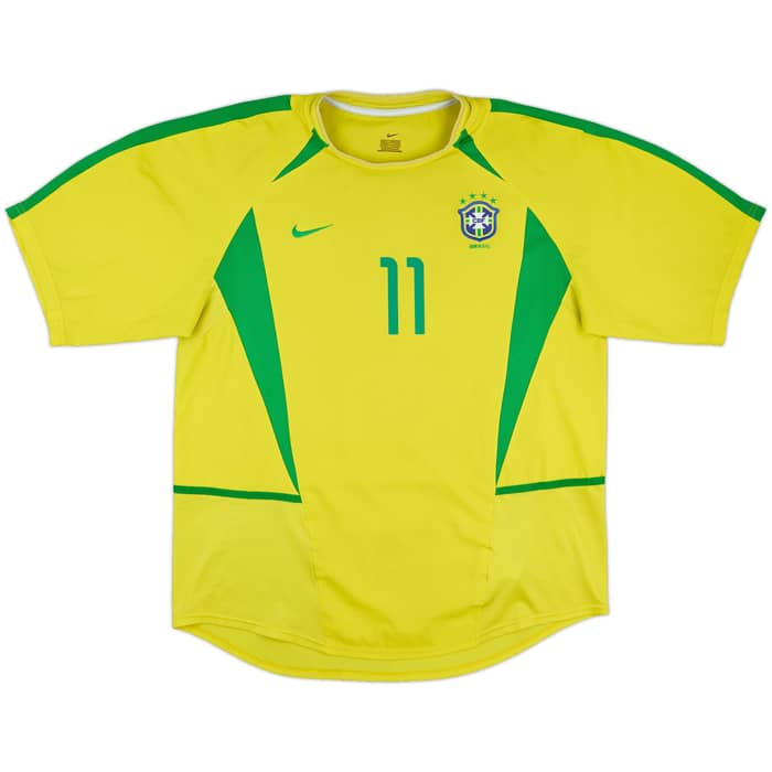 2002-04 Brazil Home Shirt Ronaldinho #11 - 5/10 - (L)