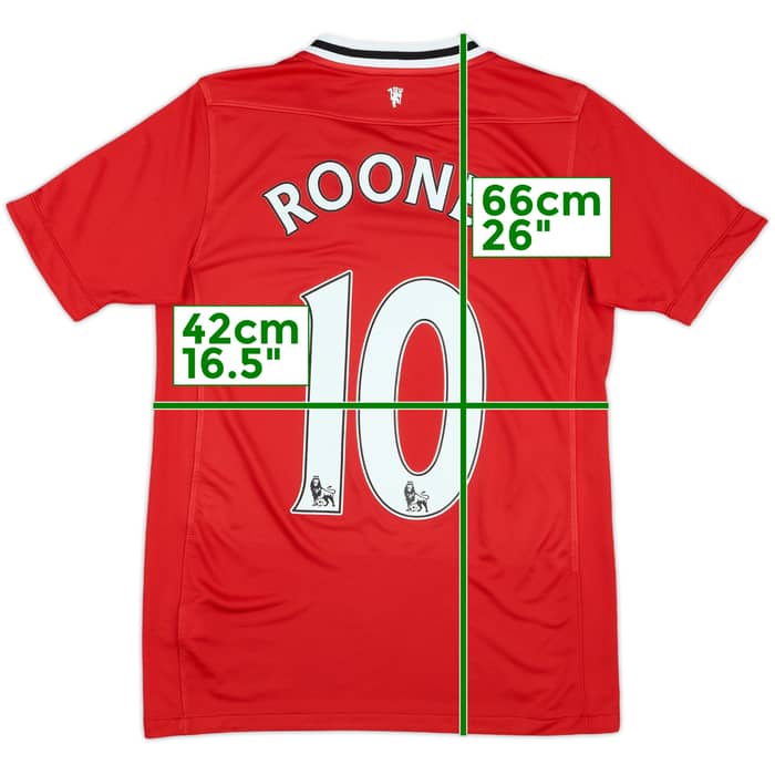 2011-12 Manchester United Home Shirt Rooney #10 - 9/10 - (L.Boys)