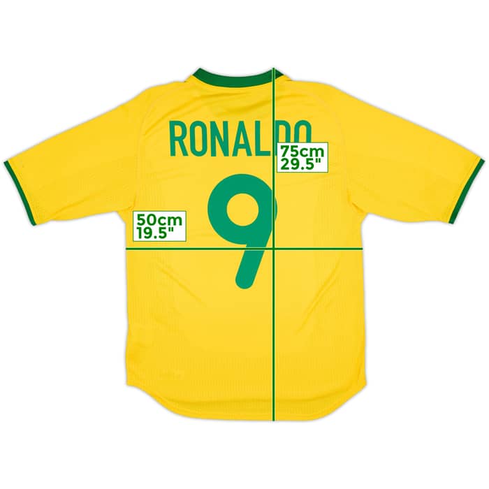 2000-02 Brazil Home Shirt Ronaldo #9 - 8/10 - (S)
