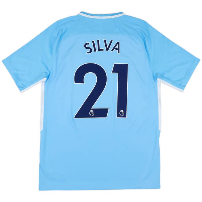 2017-18 Manchester City Home Shirt Silva #21 - 8/10 - (M)