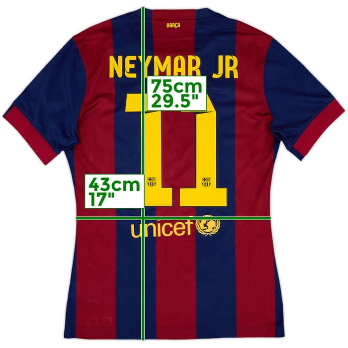 2014-15 Barcelona Authentic Home Shirt Neymar Jr #11 - 8/10 - (M)