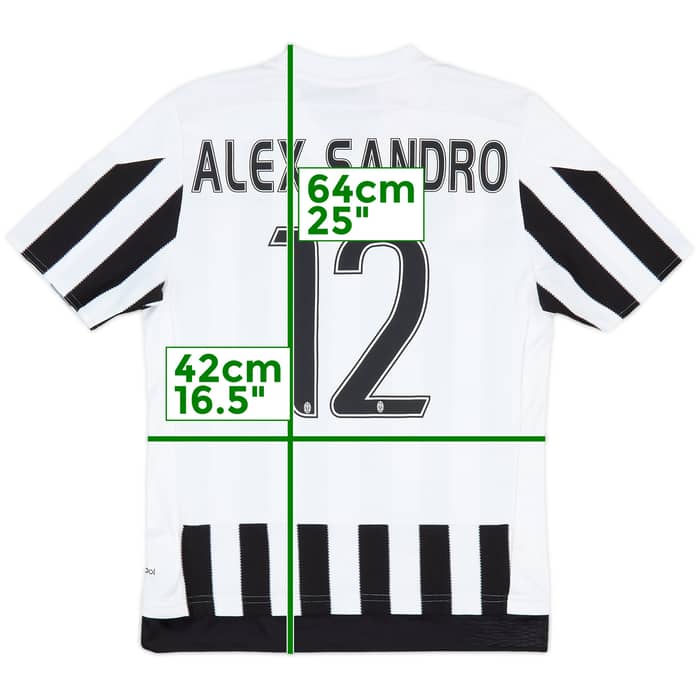 2015-16 Juventus Home Shirt Alex Sandro #12 - 7/10 - (L.Boys)
