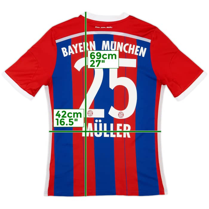 2014-15 Bayern Munich Home Shirt Muller #25 - 7/10 - (XL.Boys)