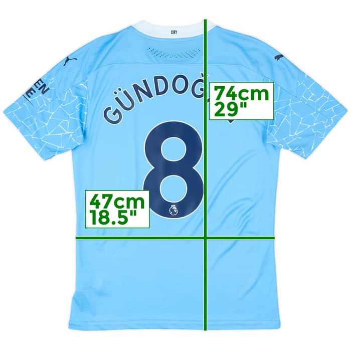 2020-21 Manchester City Authentic Home Shirt Gundogan #8 - 10/10 - (M)