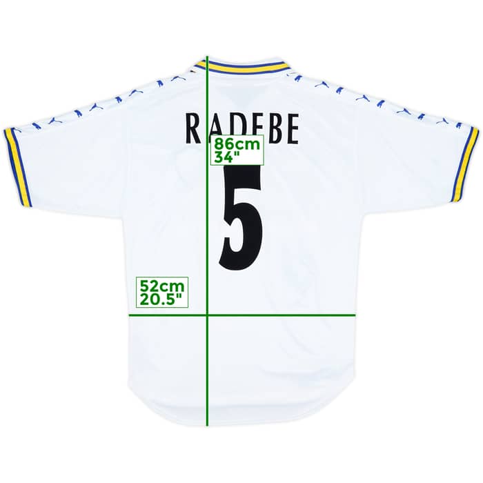 1998-00 Leeds United Home Shirt Radebe #5 - 8/10 - (M)