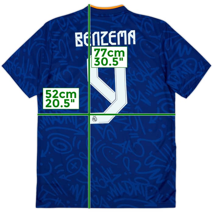 2021-22 Real Madrid Away Shirt Benzema #9 - 9/10 - (M)