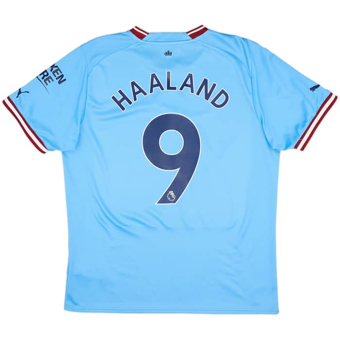 2022-23 Manchester City Home Shirt Haaland #9 - 8/10 - (L)