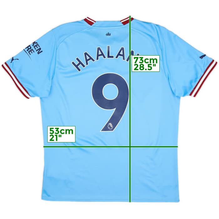 2022-23 Manchester City Home Shirt Haaland #9 - 8/10 - (L)