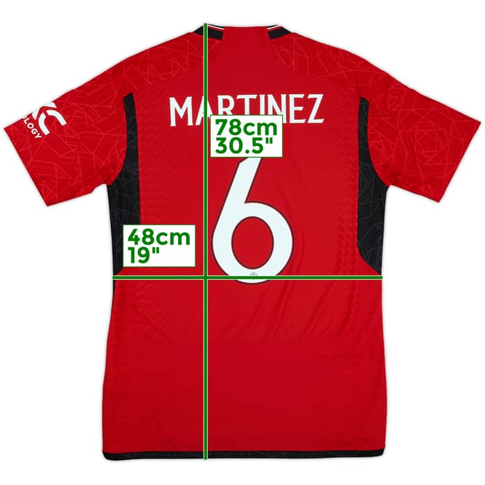 2023-24 Manchester United Authentic Home Shirt Martinez #6 - 10/10 - (M)