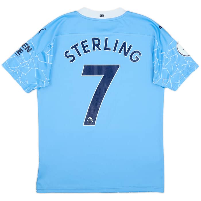 2020-21 Manchester City Home Shirt Sterling #7 - 8/10 - (S)