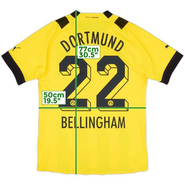 2022-23 Borussia Dortmund Authentic Home Shirt Bellingham #22 - 7/10 - (M)