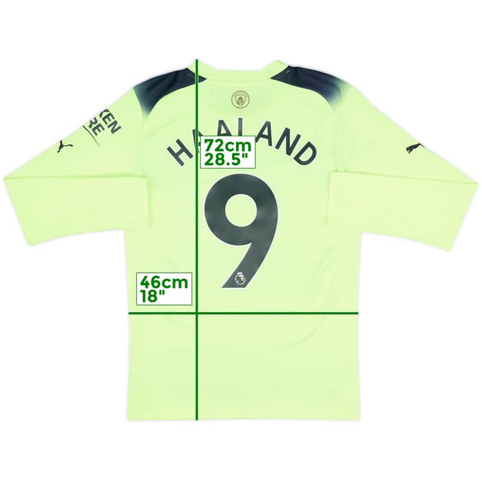 2022-23 Manchester City Third L/S Shirt Haaland #9 - 7/10 - (S)