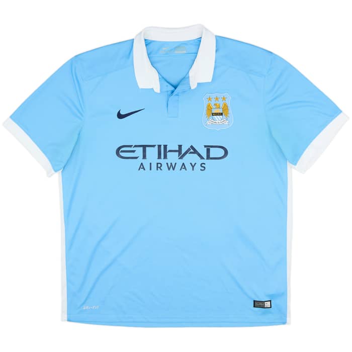 2015-16 Manchester City Home Shirt Silva #21 - 9/10 - (XL)