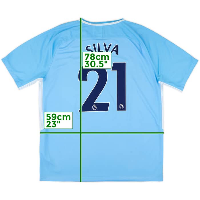 2017-18 Manchester City Home Shirt Silva #21 - 8/10 - (XL)
