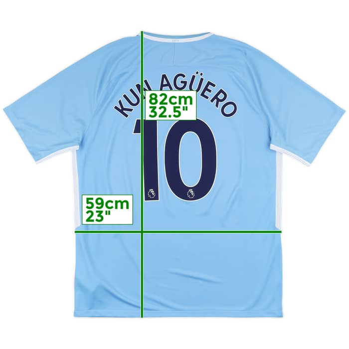 2017-18 Manchester City Home Shirt Kun Aguero #10 - 10/10 - (XL)