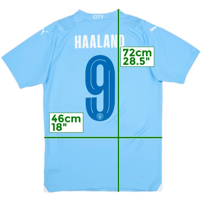 2023-24 Manchester City Home Shirt Haaland #9 - 9/10 - (S)