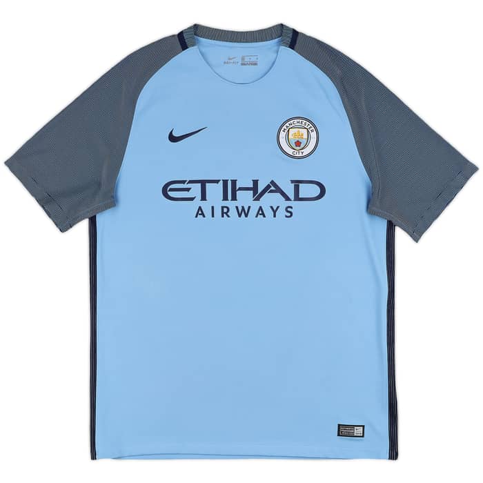 2016-17 Manchester City Home Shirt Kun Aguero #10 - 9/10 - (L)
