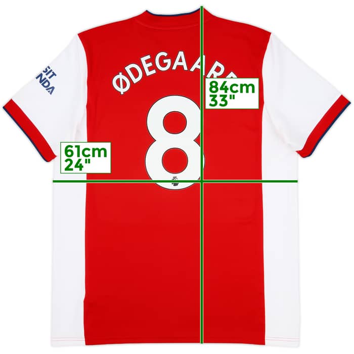 2021-22 Arsenal Home Shirt Odegaard #8 - 9/10 - (XL)