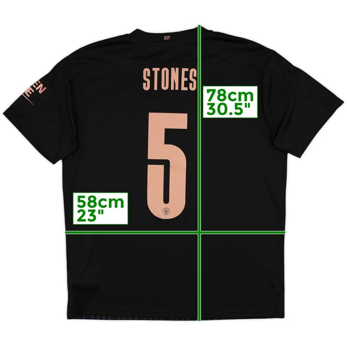 2022-23 Manchester City Away Shirt Stones #5 - 9/10 - (XL)