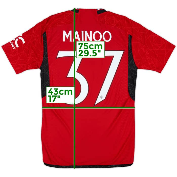 2023-24 Manchester United Authentic Home Shirt Mainoo #37 - 7/10 - (S)