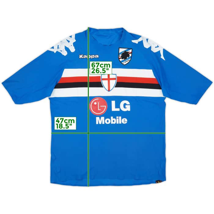 2005-07 Sampdoria Player Issue Coppa Italia Home Shirt - 5/10 - (XL)