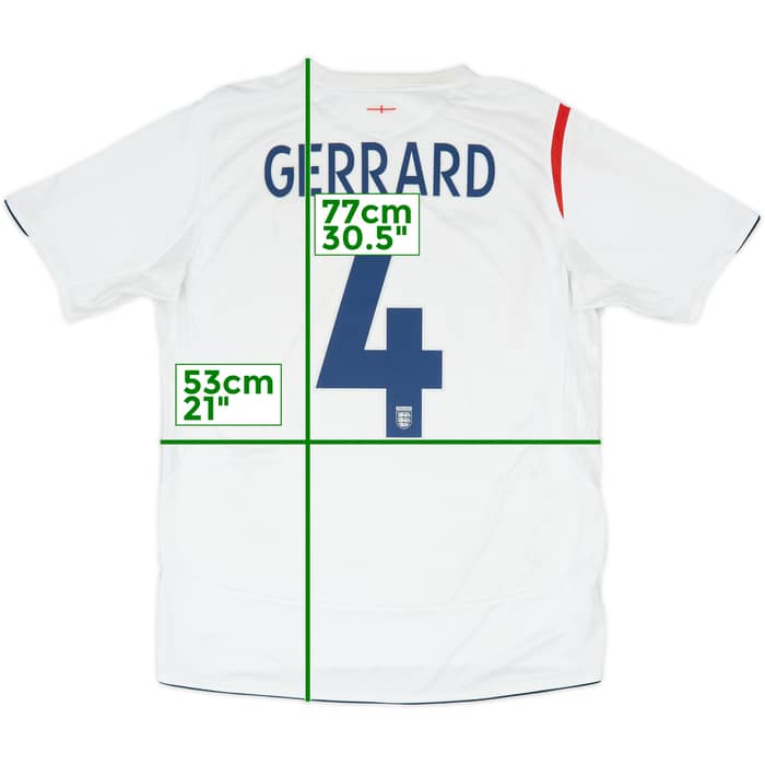 2005-07 England Home Shirt Gerrard #4 - 7/10 - (L)