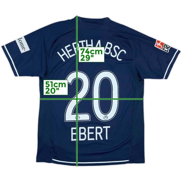 2007-08 Hertha Berlin Signed Home Shirt Ebert #20 - 7/10 - (M)