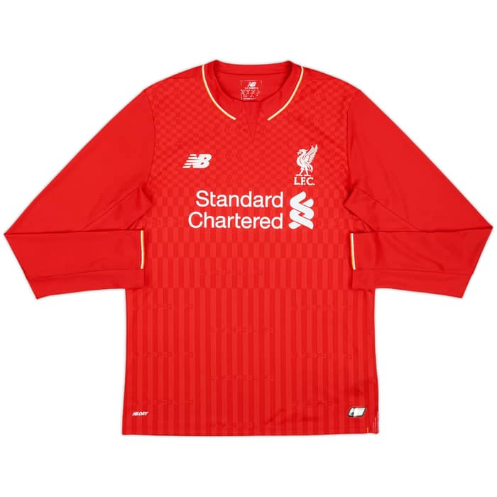 2015-16 Liverpool Home L/S Shirt - 8/10 - (XL.Boys)