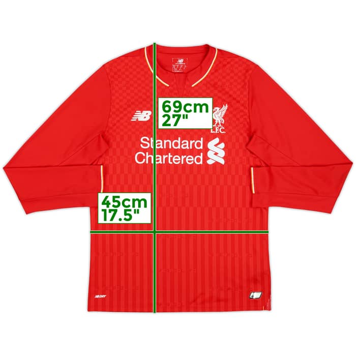 2015-16 Liverpool Home L/S Shirt - 8/10 - (XL.Boys)