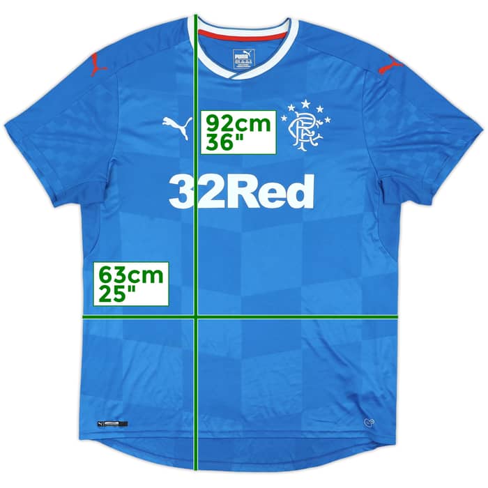 2016-18 Rangers Home Shirt - 8/10 - (XXL)