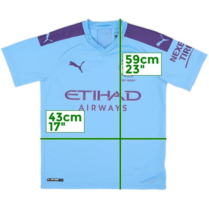 2019-20 Manchester City Home Shirt - 9/10 - (L.Boys)