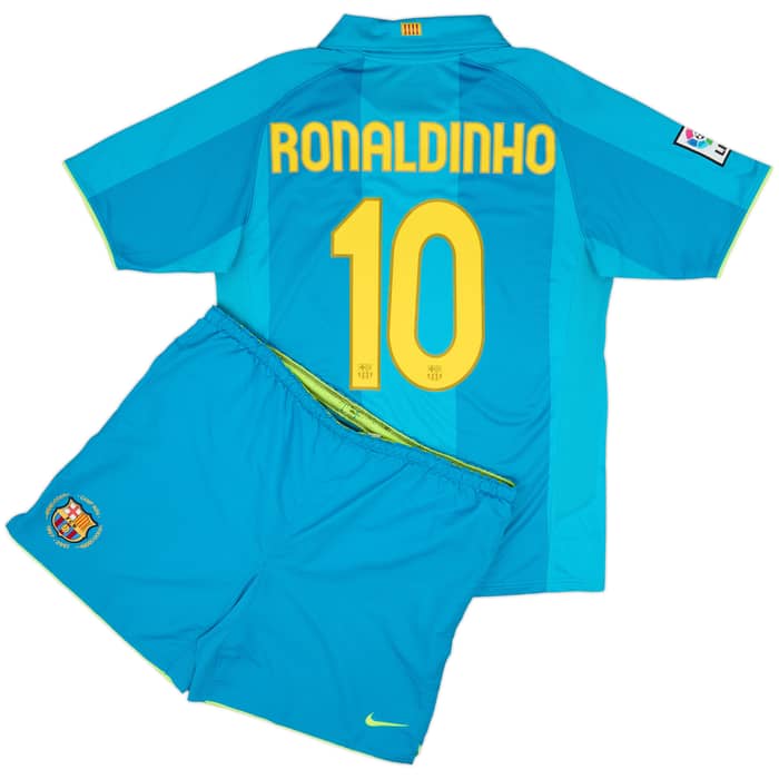2007-09 Barcelona Away Shirt and Shorts Ronaldinho #10 - 9/10 - (M)