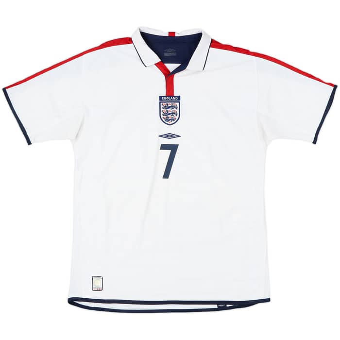 2003-05 England Home Shirt Beckham #7 - 5/10 - (L)