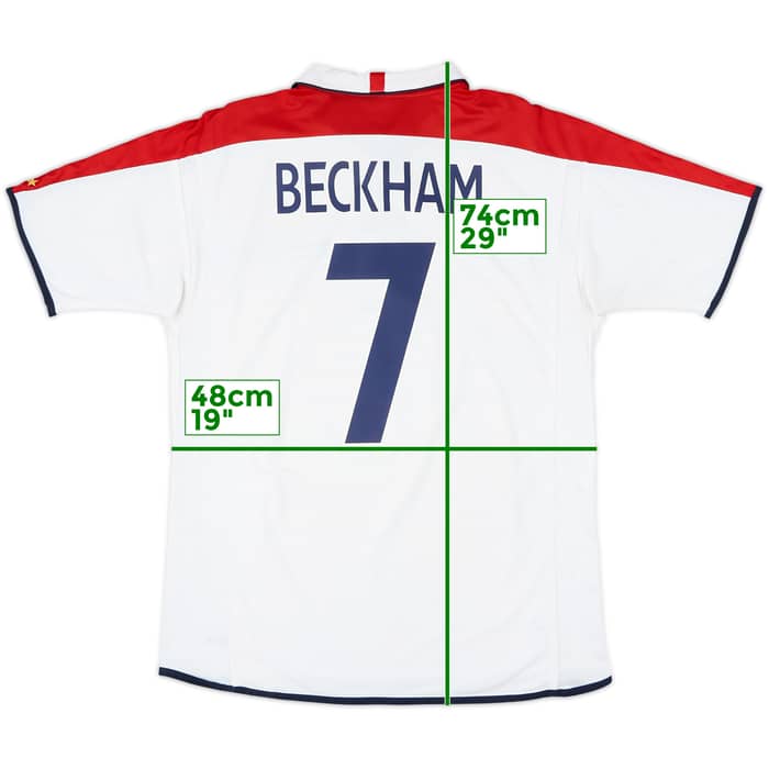 2003-05 England Home Shirt Beckham #7 - 5/10 - (L)