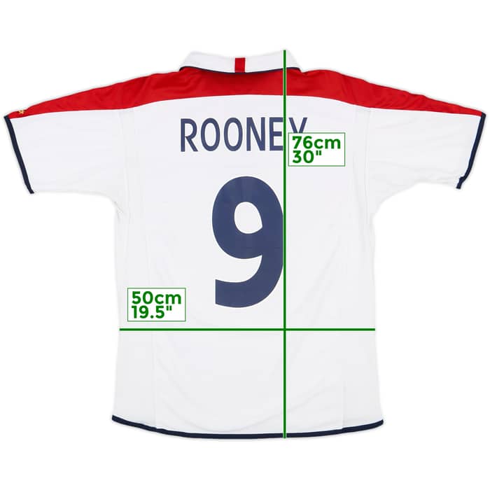 2003-05 England Home Shirt Rooney #9 - 8/10 - (M)
