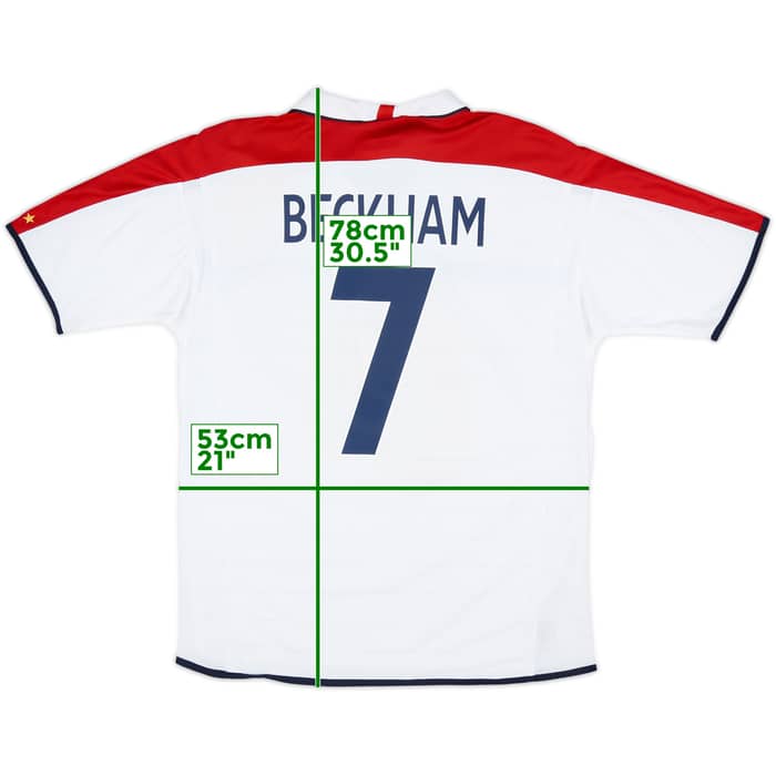 2003-05 England Home Shirt Beckham #7 - 5/10 - (L)
