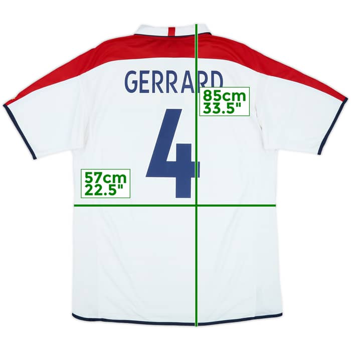 2003-05 England Home Shirt Gerrard #4 - 6/10 - (XL)