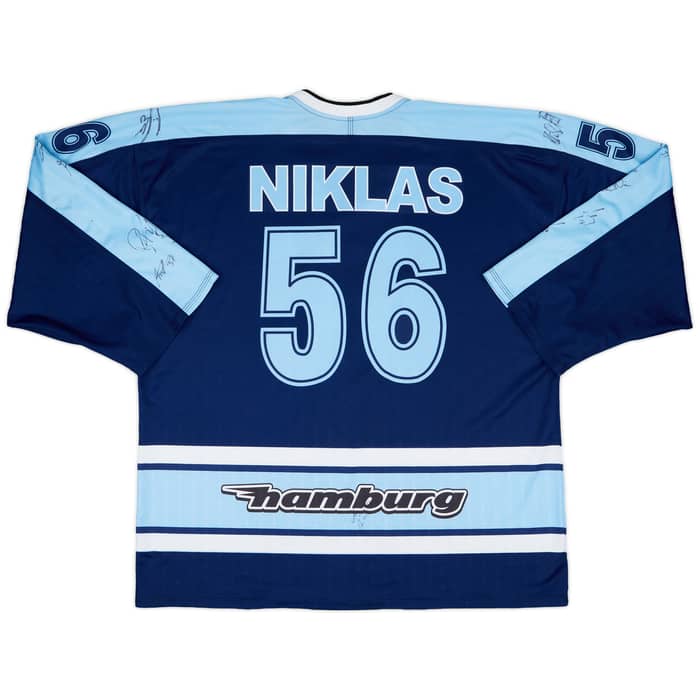 2002-03 Hamburg Freezers Niklas #56 'Signed' P&J Sport Away Jersey - 6/10 - (XL)