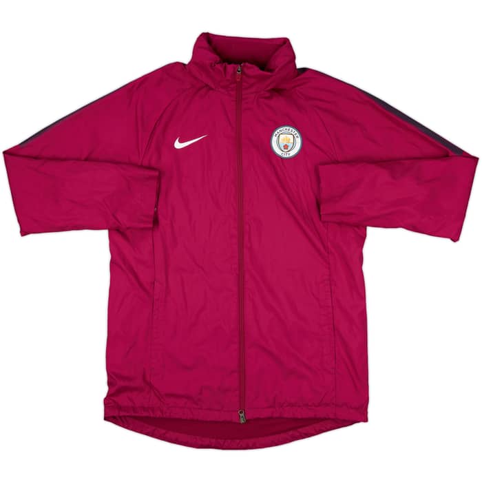 2017-18 Manchester City Nike Hooded Rain Jacket - 8/10 - (L)