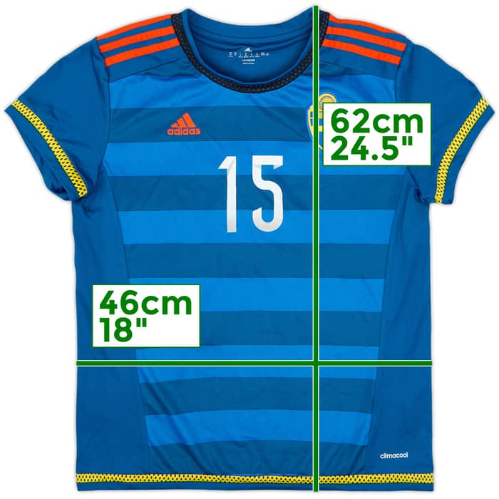 Camiseta de visitante de Suecia 2015 #15 - 9/10 - (Mujeres M)