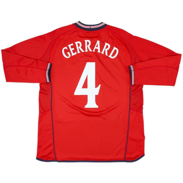 2002-04 England Away L/S Shirt Gerrard #4 - 8/10 - (L)