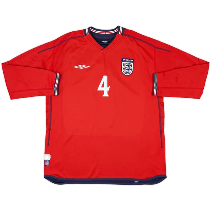 2002-04 England Away L/S Shirt Gerrard #4 - 8/10 - (L)