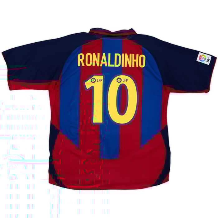 2003-04 Barcelona Home Shirt Ronaldinho #10 - 7/10 - (XL)