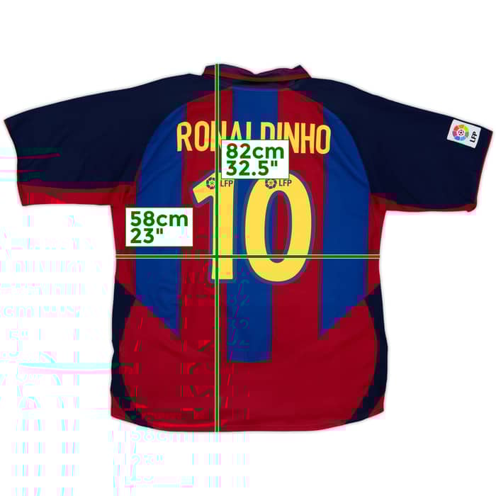 2003-04 Barcelona Home Shirt Ronaldinho #10 - 7/10 - (XL)