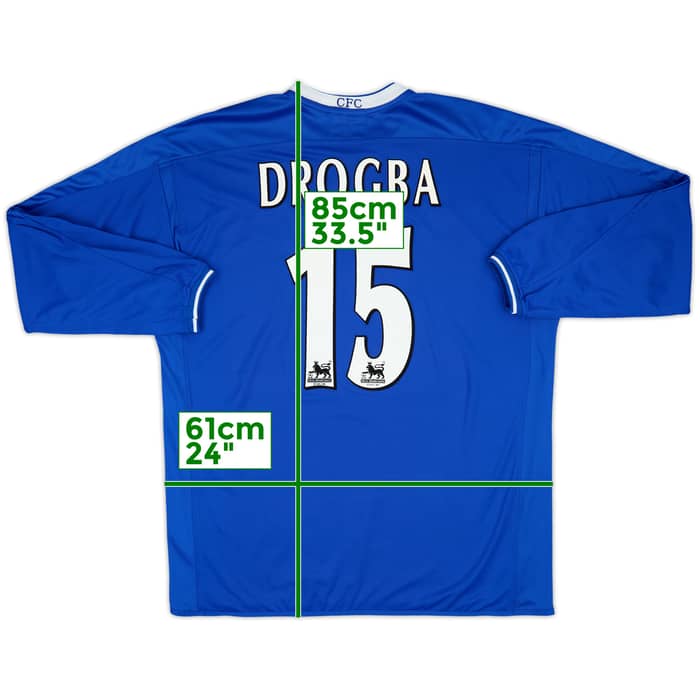 2003-05 Chelsea L/S Home Shirt Drogba #15 - 9/10 - (XXL)